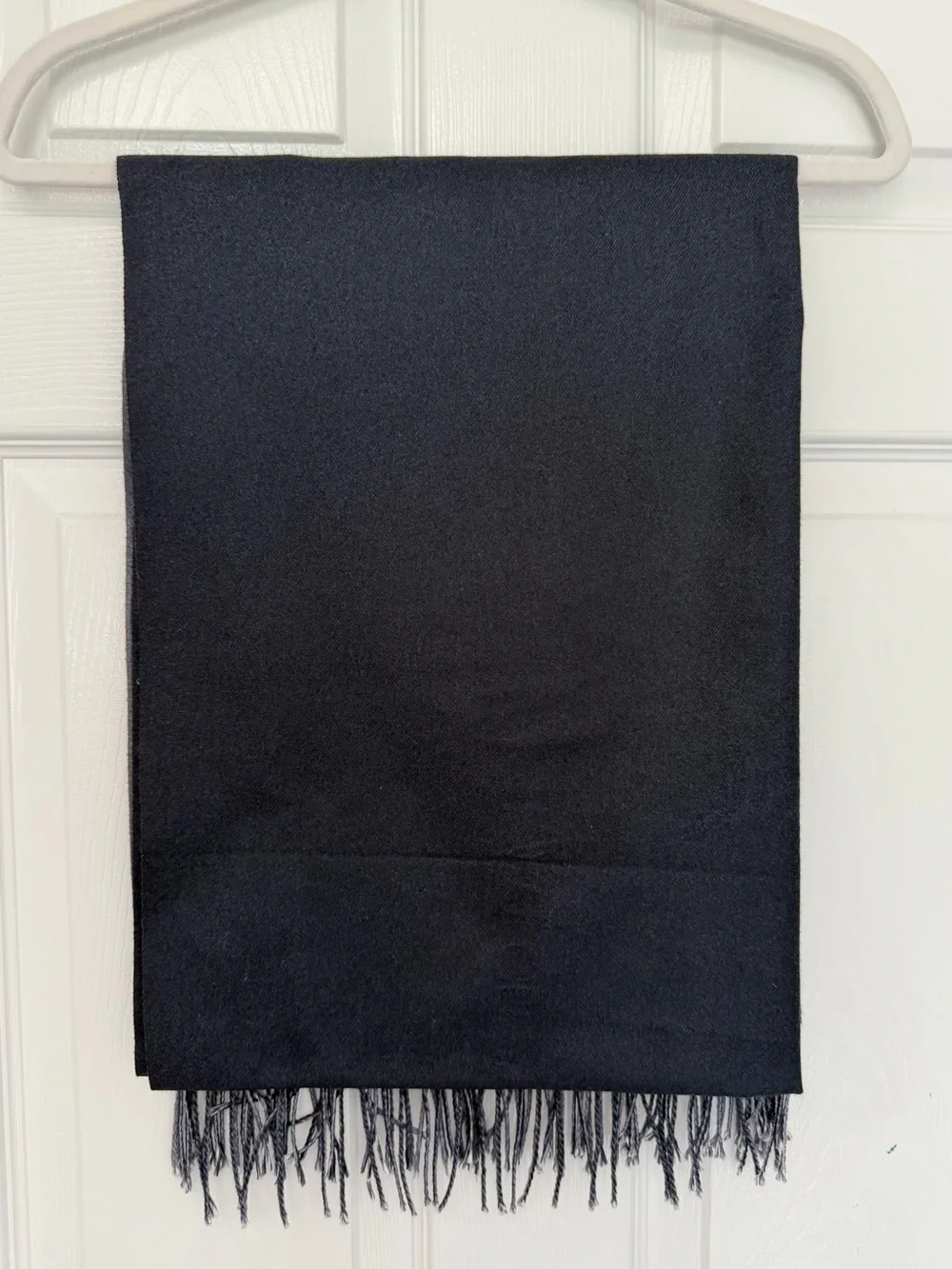100% Cashmere Scarf Gray Black Hand Tailored Made in Germany